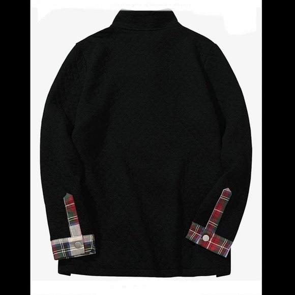 ADDHEAT High Neck Quilted Pattern Pullover Sweatshirt - Picture 3 of 9